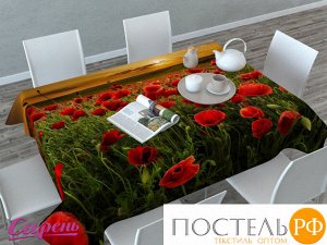 02161-СК-ГБ-003 Скатерть 3D 'Природа на закате', Габардин (100% полиэстер), 120х145 см, , упаковка: ПВХ