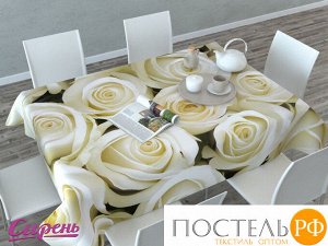 02331-СК-ГБ-003 Скатерть 3D 'Душистые розы', Габардин (100% полиэстер), 120х145 см, , упаковка: ПВХ