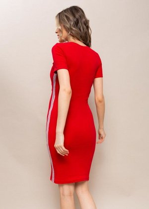 Облегающее спортивное платье для беременных и кормления "Даниэла"; красный