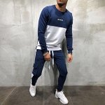 Спортивный Мужской Костюм 8508 &quot;Надп ДвухЦветн Б/К&quot; Джинсовый