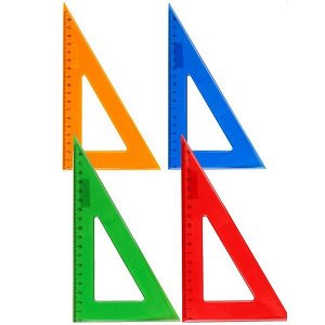 Треугольник 18см 30гр. цвет.,прозрач., ассорти 1/10 арт. Л-6212