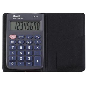 Калькулятор "Uniel" 8 разряд., карман. черный арт. UK-07