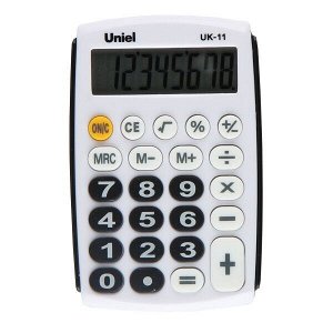 Калькулятор "Uniel" 8 разряд. карман. белый арт. UK-11K