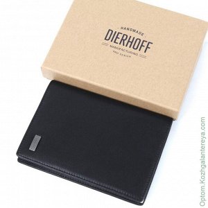 Мужская кожаная обложка для паспорта Dierhoff Д 8131-005/11 черный