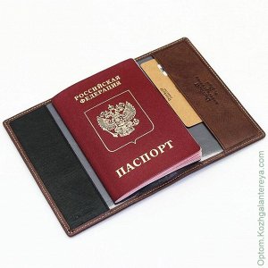 Мужская кожаная обложка для паспорта Dierhoff Д 8111-005/11 черный