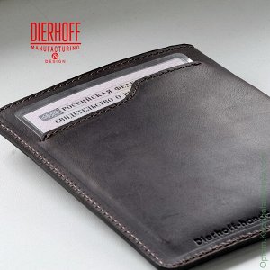 Мужская кожаная обложка для документов Dierhoff Д 6011-926 коричневый