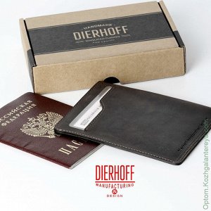 Мужская кожаная обложка для документов Dierhoff Д 6011-926 коричневый