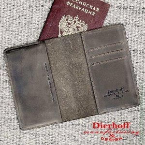 Мужская кожаная обложка Dierhoff Д 6011-902 коричневый