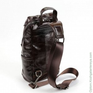Мужская кожаная сумка слинг 9111 Браун коричневый
