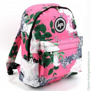 Женский текстильный рюкзак Hype ДТ 001 Листья Розовый розовый