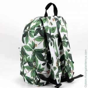 Женский текстильный рюкзак Hype ДТ 001 Листья зеленый