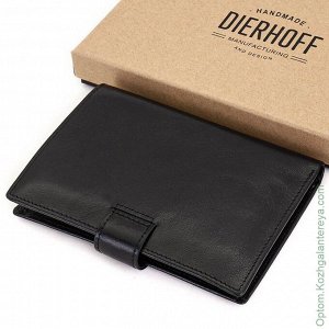 Мужское кожаное портмоне для документов и денег Dierhoff Д 8148-053 черный