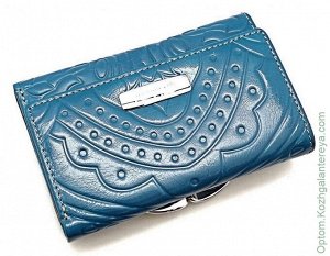 Маленький женский кожаный кошелек Sergio Valentini СВ 3191-004 голубой