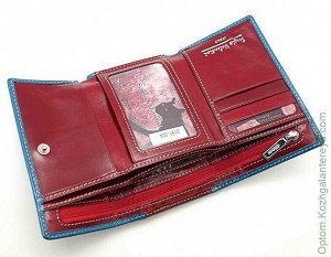 Маленький женский кожаный кошелек Sergio Valentini СВ 3191-004 голубой