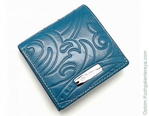 Маленький женский кожаный кошелек Sergio Valentini СВ 3191-459 голубой