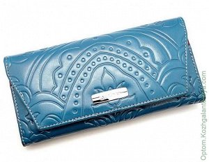 Большой женский кожаный кошелек Sergio Valentini СВ 3191-001/2 голубой