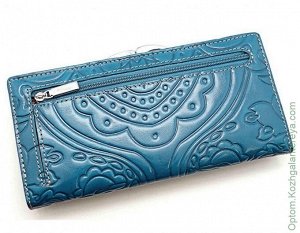 Большой женский кожаный кошелек Sergio Valentini СВ 3191-002 голубой