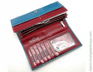Большой женский кожаный кошелек Sergio Valentini СВ 3191-035 голубой
