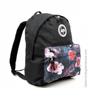 Женский текстильный рюкзак Hype ДТ 001 Черный Цветы черный