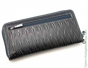 Женский кожаный кошелек на молнии Sergio Valentini СВ 3192-2023 темно-синий