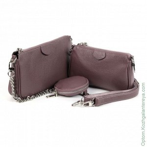 Женская кожаная сумка 3 в 1 1657-А Пурпл пурпурный