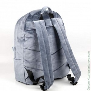 Женский текстильный рюкзак Hype ДТ 001 Серо/Голубой Велюр серый голубой