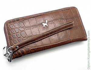 Женский кожаный кошелек на молнии Sergio Valentini СВ 3176-2023 коричневый