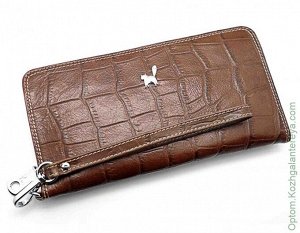 Женский кожаный кошелек на молнии Sergio Valentini СВ 3176-2055 коричневый