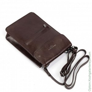 Мужская кожаная сумка-портмоне 201966А К214 Кофе коричневый