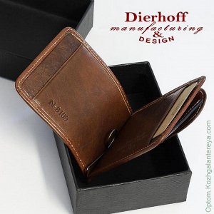 Мужской кожаный зажим для денег Dierhoff Д 8109-621/2 рыжий