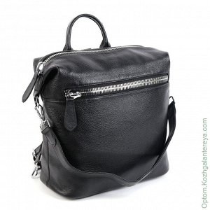 Женский кожаный рюкзак 1600 Блек черный