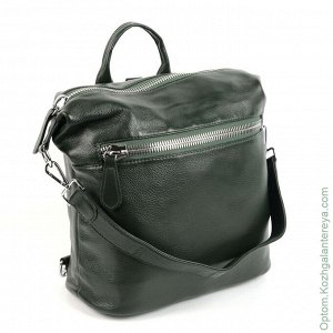 Женский кожаный рюкзак 1600 Грин зеленый