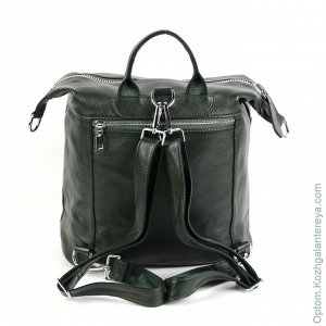 Женский кожаный рюкзак 1600 Грин зеленый