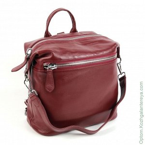 Женский кожаный рюкзак 1600 Д.Ред красный