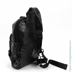 Мужская кожаная сумка слинг 3028 Блек черный