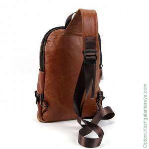 Мужская кожаная сумка слинг 3028 Браун коричневый