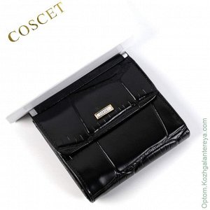 Маленький женский кожаный кошелек Coscet CS33-108A черный