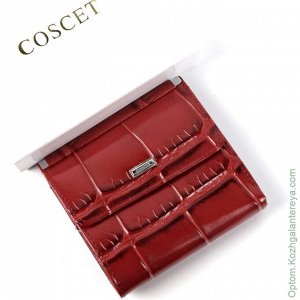 Маленький женский кожаный кошелек Coscet CS33-108B красный