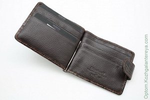 Мужской кожаный зажим для денег Dierhoff Д 7188-245/4 коричневый