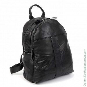 Мужской кожаный рюкзак 9027 Блек черный