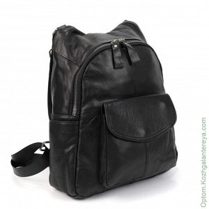 Мужской кожаный рюкзак 5033 Блек черный