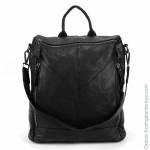 Мужской кожаный рюкзак 9068 Блек черный