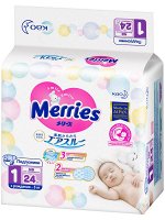 Merries Подгузники для новорожденных 5 кг./24 шт.