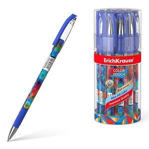 Ручка шарик "ErichKrause ColorTouch.Patchwork" 0.7мм синяя в тубе 1/24 арт. ЕК-50742