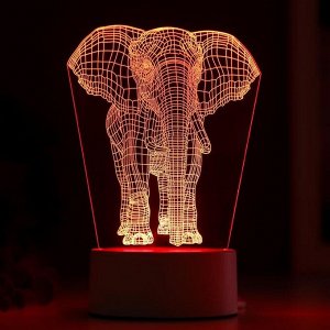 Светильник "Слон" LED RGB от сети 9,5х12,5х19см