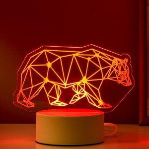 Светильник "Медведь" LED RGB от сети 9.5х16.5х15 см