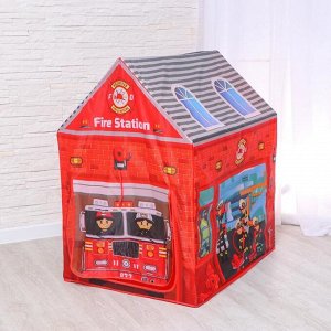 Детская игровая палатка «Пожарная станция» 70*93*103 см