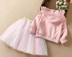 Толстовка + юбка, розовый