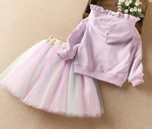 Толстовка + юбка, фиолетовый