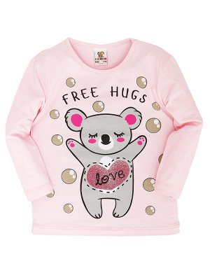 Лонгслив для девочек "Free hugs rose"